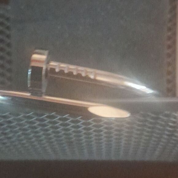 Unisex Silvertone "Nail" Bracelet...NEW - Picture 3 of 13